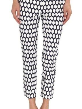 KATE SPADE  Lemon Print White with Navy Pants Capri